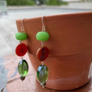 Earrings handcrafted with mixture of stones